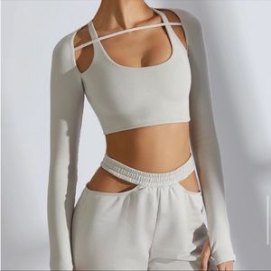 Women's Cream Cut-Out Jumpsuit Set